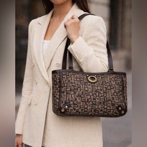 Etro Black and Tan Patterned Tote Bag